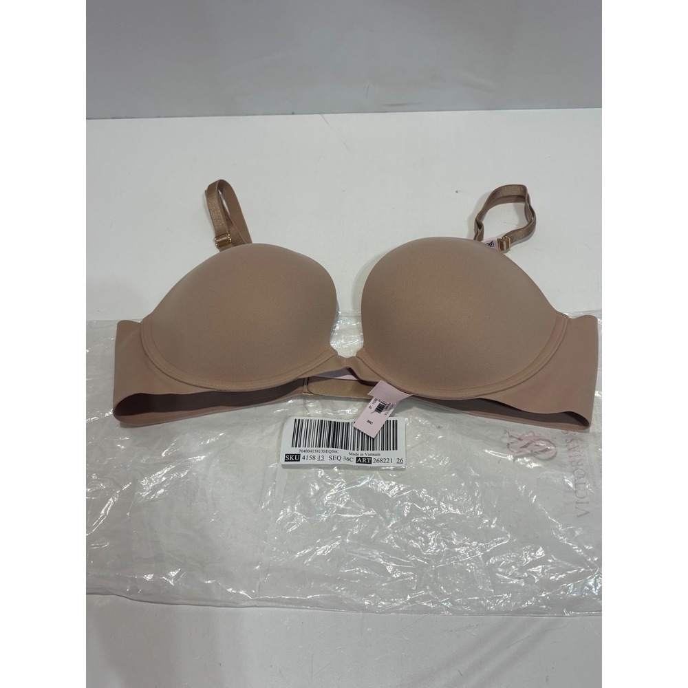 Victoria's Secret Push-Up Bra Women 36C Tan Nude Underwire Padded 268221 new